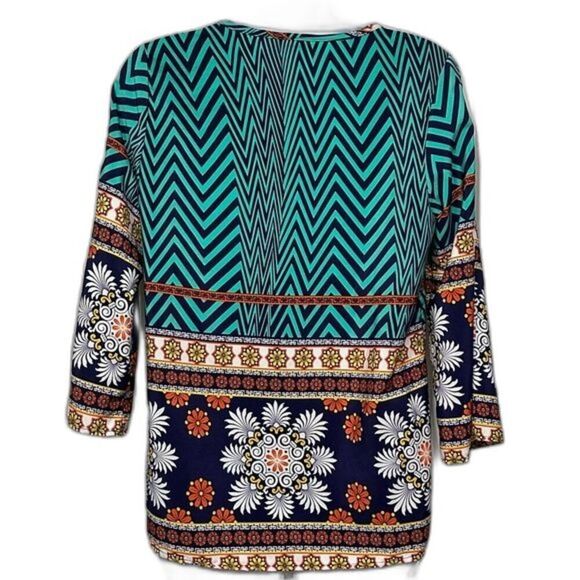 Anthropologie Cold Shoulder Floral Medallion Geometric Pattern Small Top - Picture 4 of 15